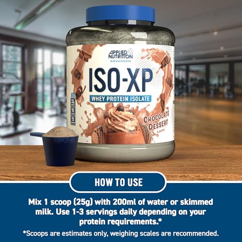 Applied Nutrition ISO XP Whey Isolate - Pure Whey Protein Isolate Powder with Glutamine and BCAAs - 1.8kg (72 Servings) Chocolate Dessert