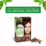 Vatika Naturals Henna Hair Colour Dark Brown (6 x 10g) - 100% Grey Coverage for Women