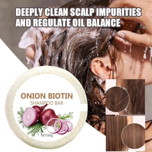 Onion Oil Shampoo Bar with Biotin & Rosemary Extract - Deep Cleansing Hair Growth Soap