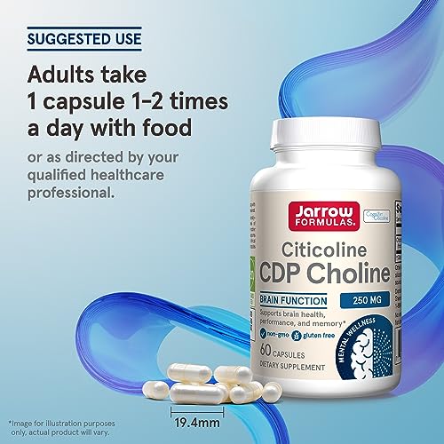 Jarrow Formulas Citicoline CDP Choline 250mg - 60 Capsules - Brain Health Supplement