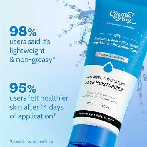 Chemist At Play Intensely Hydrating Face Moisturizer - 24H Hydration | Skin Barrier Repair | Lightweight & Non-Sticky - 100g