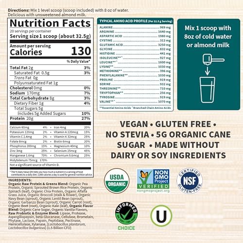 Garden of Life Raw Protein & Greens - Organic Plant-Based Formula