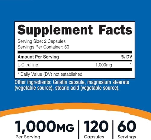 Nutricost L-Citrulline 500mg - 120 Capsules - Muscle Support & Endurance