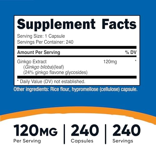 Nutricost Ginkgo Biloba 120mg - Extra Strength - 240 Capsules