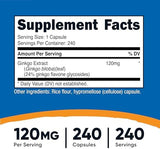 Nutricost Ginkgo Biloba 120mg - Extra Strength - 240 Capsules