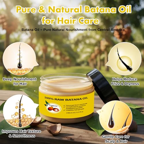100% Raw Batana Oil - Organic Hair Oil from Honduras for Deep Hydration & Hair Growth - 156.6ml (5.3 fl oz)