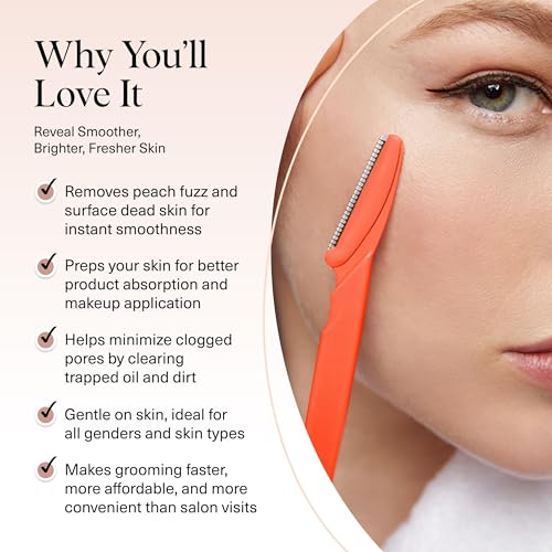 Kitsch Dermaplaning Tool - 12-Piece Face Razor & Eyebrow Shaver for Women