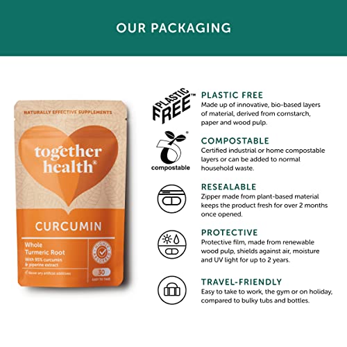 Organic Turmeric & Curcumin Complex with Black Pepper - 95% Curcumin - Vegan Capsules - Made in UK - Pack of 2 (60 Vegecaps)
