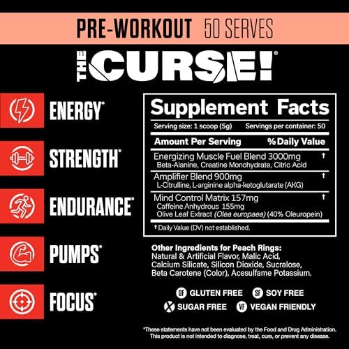 JNX Sports The ! Pre-Workout: Peach Rings - 50 Servings