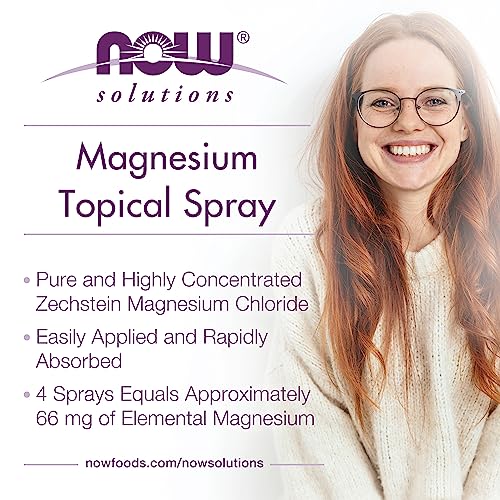 NOW Foods Magnesium Topical Spray - 8 Fl Oz | Ancient Zechstein Seabed, Highly Concentrated