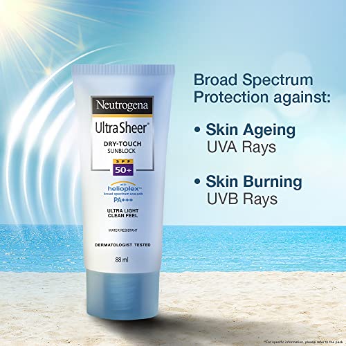 Neutrogena Ultra Sheer Dry-Touch Sunblock SPF 50+: Broad Spectrum Protection