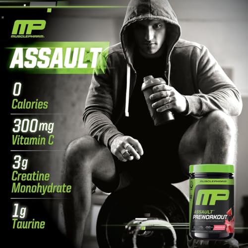 MusclePharm Assault Sport Pre-Workout Powder - High-Dose Energy, Focus, Strength & Endurance - Watermelon, 30 Servings