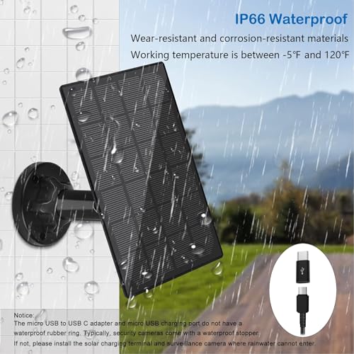 IP66 Waterproof Solar Panel Charger for Outdoor Security Cameras (Continuous Power Supply)