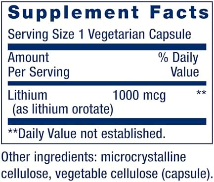 Life Extension, Lithium, 1,000 mcg, 100 Vegetarian Capsules
