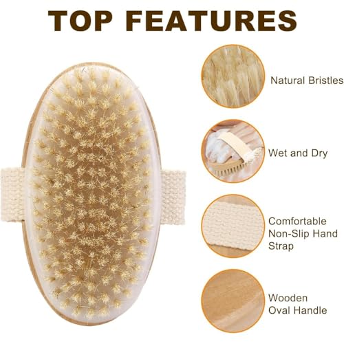 Luxurious Natural Bristle Bath Brush - Deep Exfoliating & Circulation Enhancer