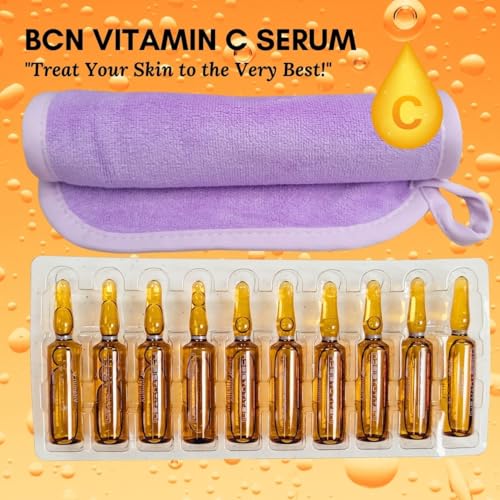 Pure Vitamin C 20% Brightening Serum Ampoules - Dark Spot & Anti-Aging Treatment (10x5ml)