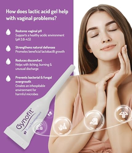 Gynofit Lactic Acid Vaginal Gel – pH Balance Restorer for Vaginal Health – Prevents Itching, Burning & Odor – Hygienic Applicator – 6 Count