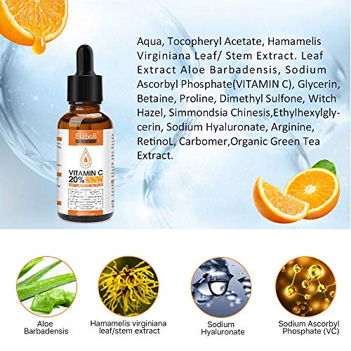 ELBBUB 20% Vitamin C Serum with Hyaluronic Acid & Retinol - Anti-Aging & Brightening Face Serum