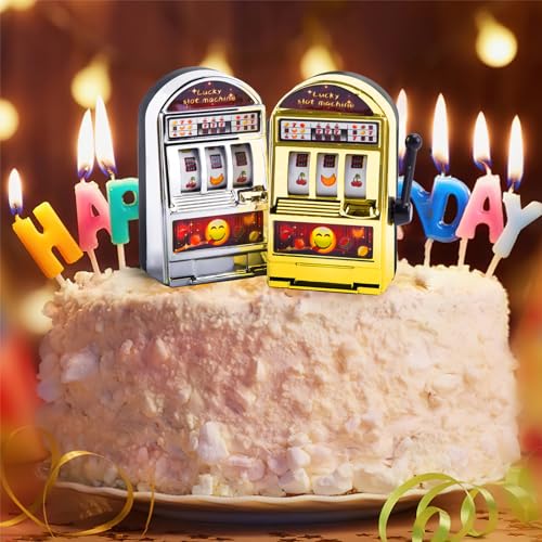 BigOtters Mini Slot Machine Toy – 4PCS Lucky Bank for Vegas Night Party Decor