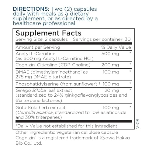 Metabolic Maintenance Brain Cell Support with Cognizin® Citicoline - 60 Capsules