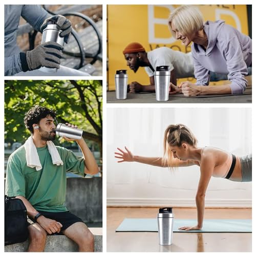 Stainless Steel Protein Shaker with Mixball Blender & Leak-Proof Design - 25oz