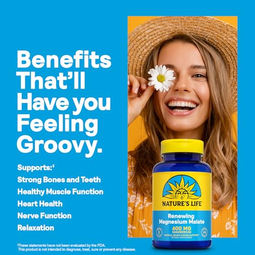 Nature's Life Magnesium Malate 100 Tablets (200mg) - Energy & Muscle Support