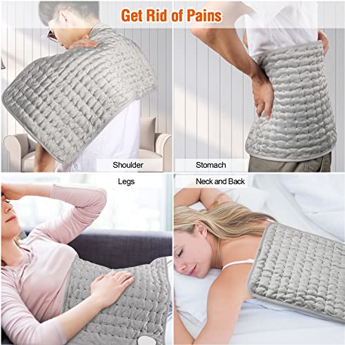 AMINAC Electric Heating Pad - Back, Neck & Shoulder Pain Relief (12x24 inches)