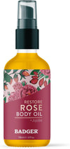 Badger Damascus Rose Organic Body Oil: Luxurious Skin Hydration & Scent
