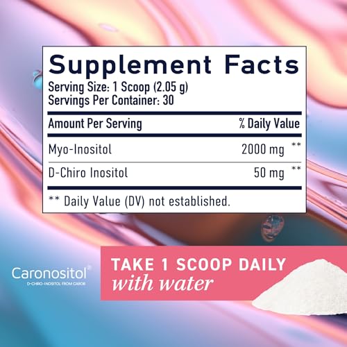 Myo-Inositol & D-Chiro Inositol Powder - 40:1 Ratio for Hormone Balance & Ovarian Health - 30 Servings