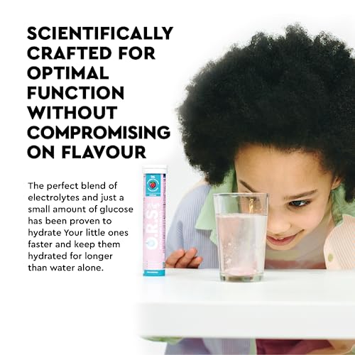 O.R.S Electrolytes for Kids - Fast and Effective Rehydration - Vegan, Gluten-Free, Lactose Free & Low-Calorie Electrolyte Tablet with Natural Strawberry Flavour - 24 Tablets