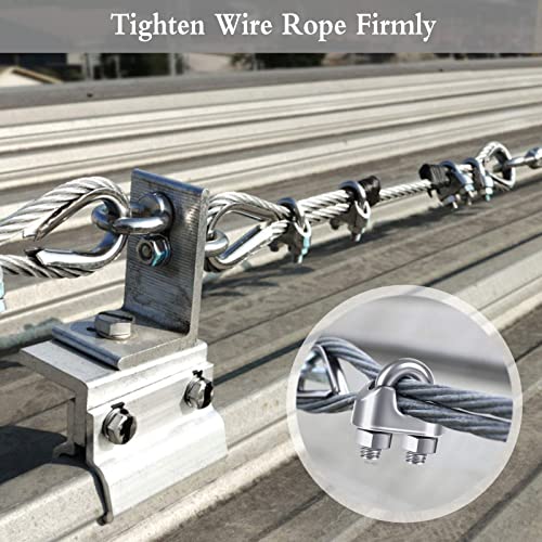 KASTWAVE 18 Pcs M3 U Bolt Wire Rope Clip and Cable Clamp - 304 Stainless Steel for Garden and Gym Use