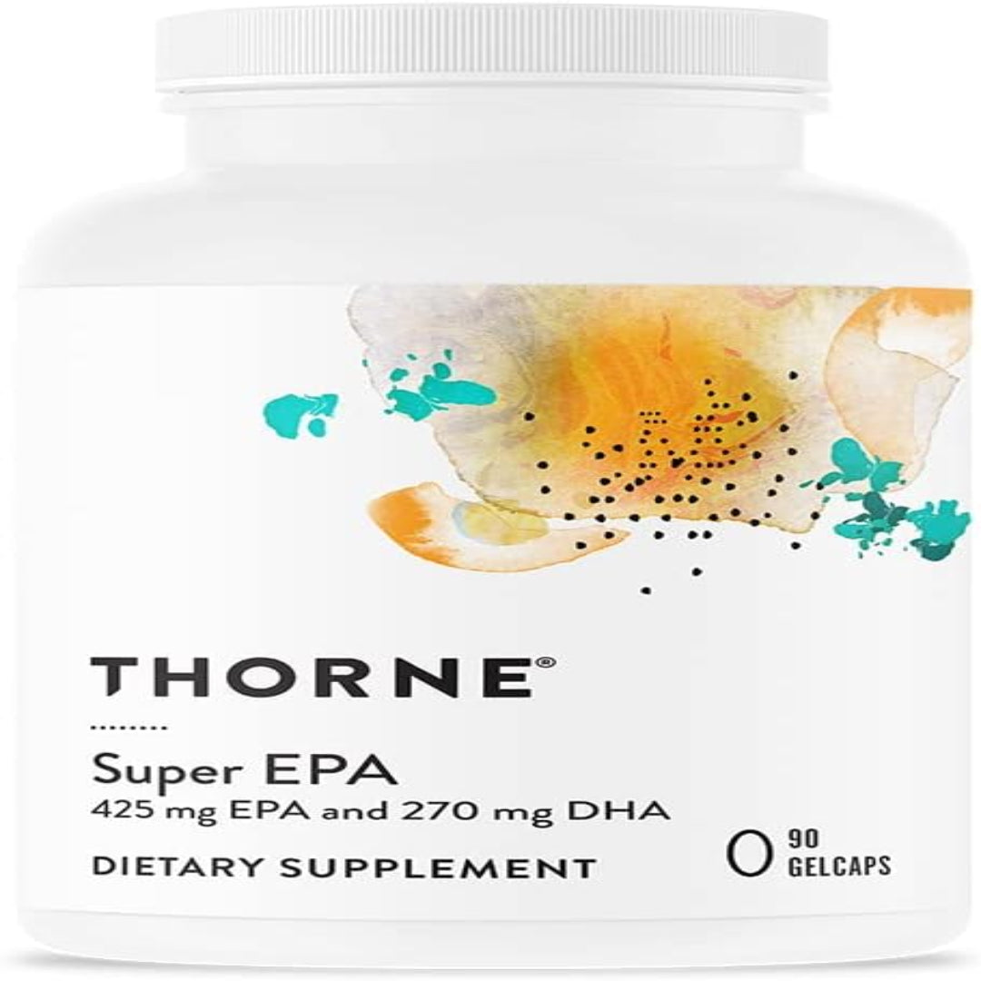 THORNE Super EPA - Omega-3 Fatty Acids EPA 425mg & DHA 270mg Supplement - Support Brain, Cardiovascular, Joints & Skin - Gluten, Dairy & Soy-Free - 90 Gelcaps