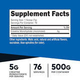 Nutricost Creatine Monohydrate Powder - Blue Raspberry, 500g for Enhanced Performance