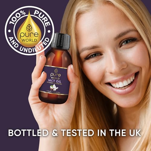 Pure World 100% Pure MCT Coconut Oil (100ml) - Natural C8 & C10 Vegan
