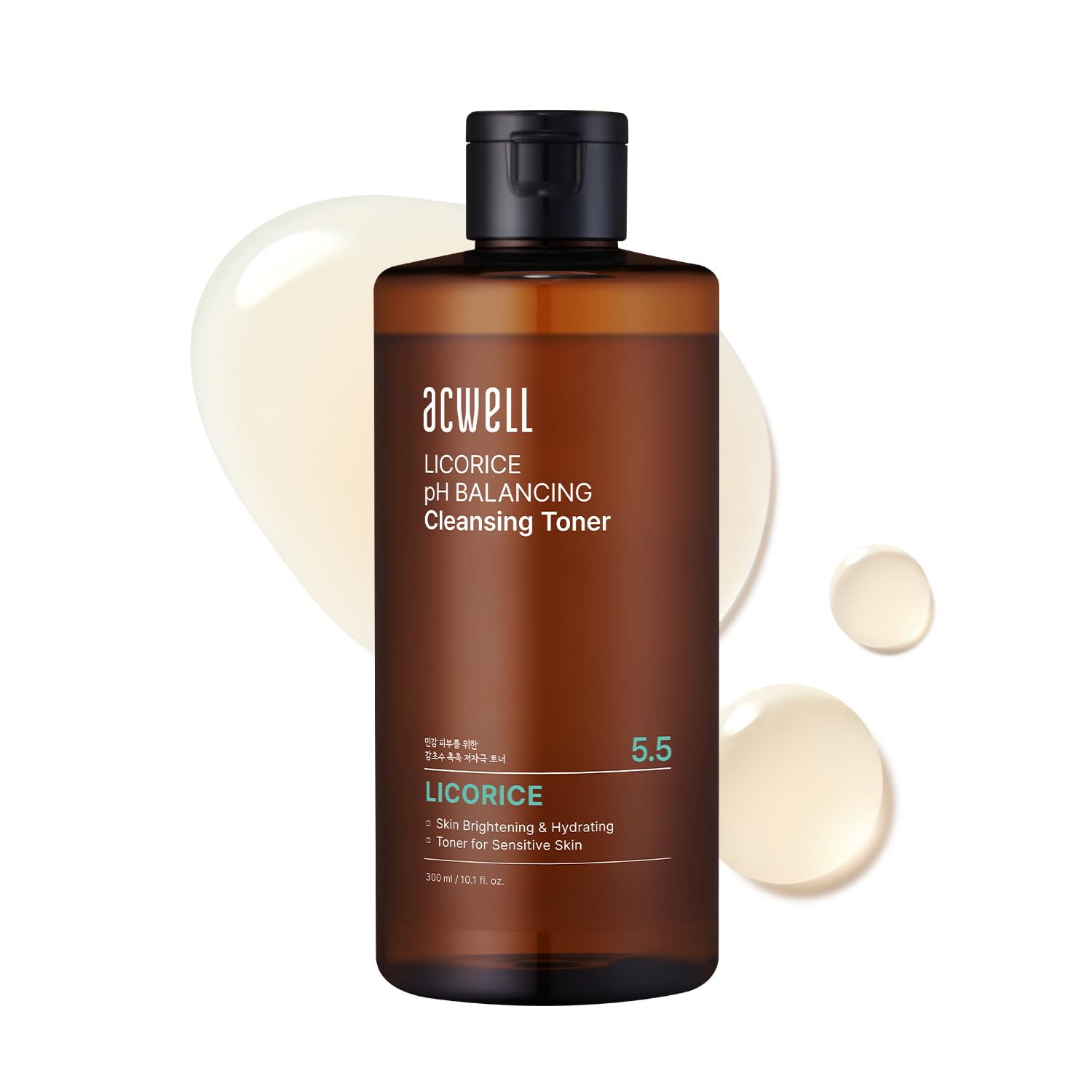 ACWELL Licorice pH Balancing Korean Toner - Alcohol-Free Hydrating Facial Astringent - 10.14 fl.oz.