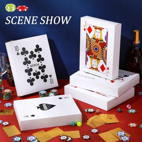11 Inch Casino Poker Party Decorations - Large Playing Card Favor Boxes & Table Centerpieces - Las Vegas Night Theme Birthday Party Supplies (6 Pcs)