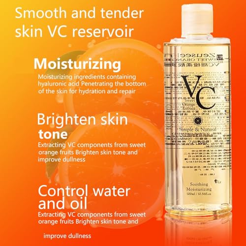 500ML VC Toner Korean - Intensive Whitening & Moisturizing Vitamin C Toner for Brightening & Elasticity
