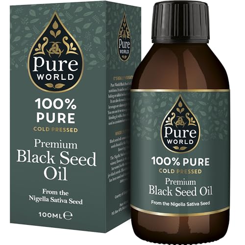 Pure World Black Seed Oil 100ml - High Strength Thymoquinone, Cold Pressed 100% Pure Virgin Nigella Sativa