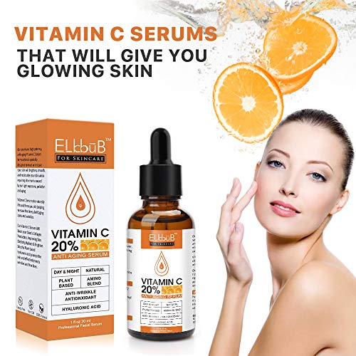 ELBBUB 20% Vitamin C Serum with Hyaluronic Acid & Retinol - Anti-Aging & Brightening Face Serum