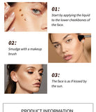 Liquid Cream Highlighter Face Contour Illuminator Makeup Waterproof Matte Bronze Beauty Wand, Red Brown