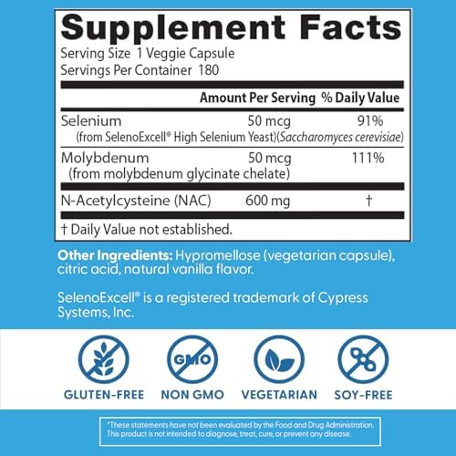 Doctors Best Nac Detox Regulators With Seleno Excell Non Gmo Vegetarian Gluten Soy Free 180 Veggie Caps 180count