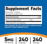 Nutricost Boron 5mg Capsules - 240 Vegetarian Capsules, Gluten-Free & Non-GMO