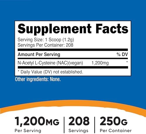 Nutricost N-Acetyl L-Cysteine (NAC) Powder: Powerful Antioxidant Support (250g)