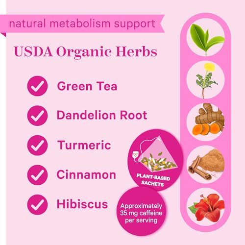 Pink Stork Slim Postpartum Metabolism Tea - Sweet Hibiscus - 15 Sachets