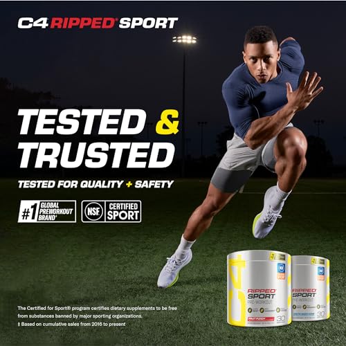 Cellucor C4 Ripped Sport Pre-Workout Powder – Fat Burning Formula for Energy & Focus, 30 Servings