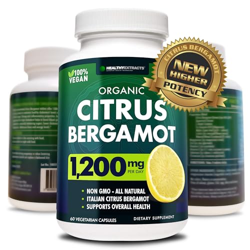 HEALTHYEXTRACTS Bergamot Citrus Extract Supplement - 150:1 Extract, 1200 Mg Per Serving, 80% Polyphenols - High Cholesterol Support - Italian Origin - 60 Capsules