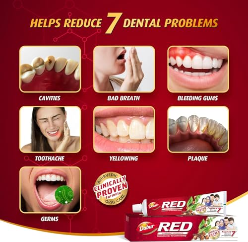 Dabur Red Ayurvedic Toothpaste - Healthy Gums & Strong Teeth (2x200g Value Pack)