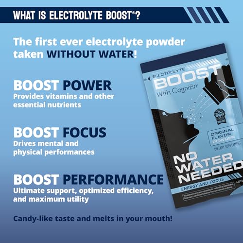 Electrolyte Powder Packets with Cognizin | No Water Needed | Zero Sugar, No Stevia | 14 Pack