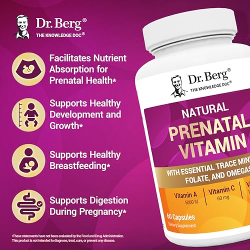Dr. Berg Natural Prenatal Vitamins for Women - 60 Capsules | Folic Acid, Omegas & Superfoods