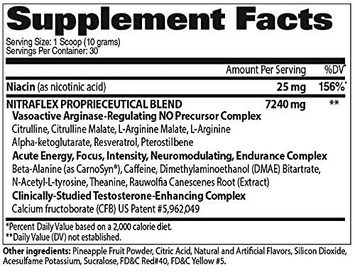 GAT Nitraflex Pre-Workout Powder - Blue Raspberry